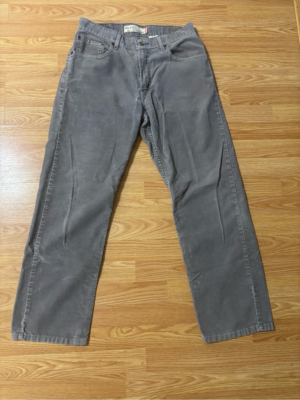 Levi's Men’s 559 Gray Relaxed Straight Corduroy 33X32